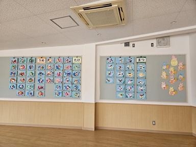 年長さんの作品を展示しています 2025.5.26